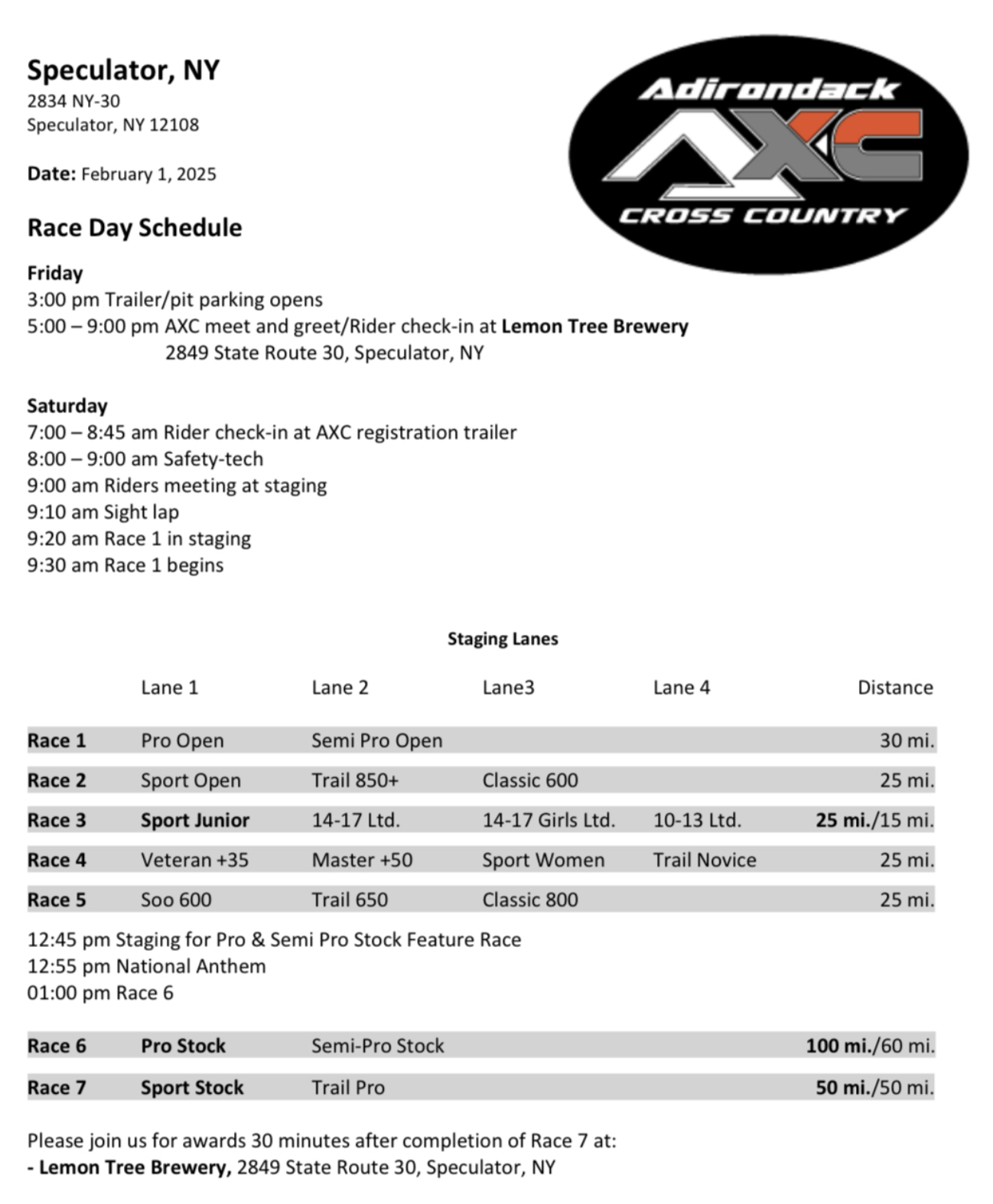 Schedule